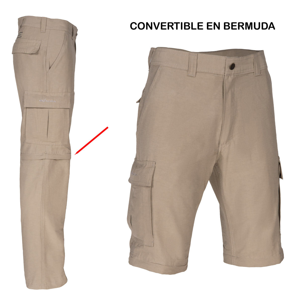 PANTALON DESMONTABLE HOMBRE BEIGE