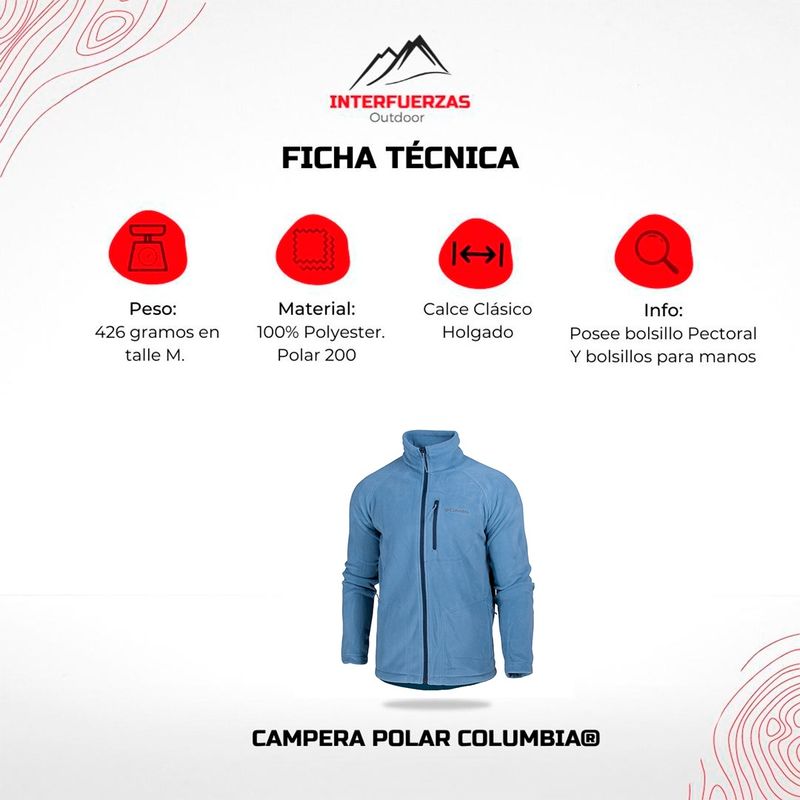 Campera Columbia® hombre polar trekking FastTrek - Interfuerzas